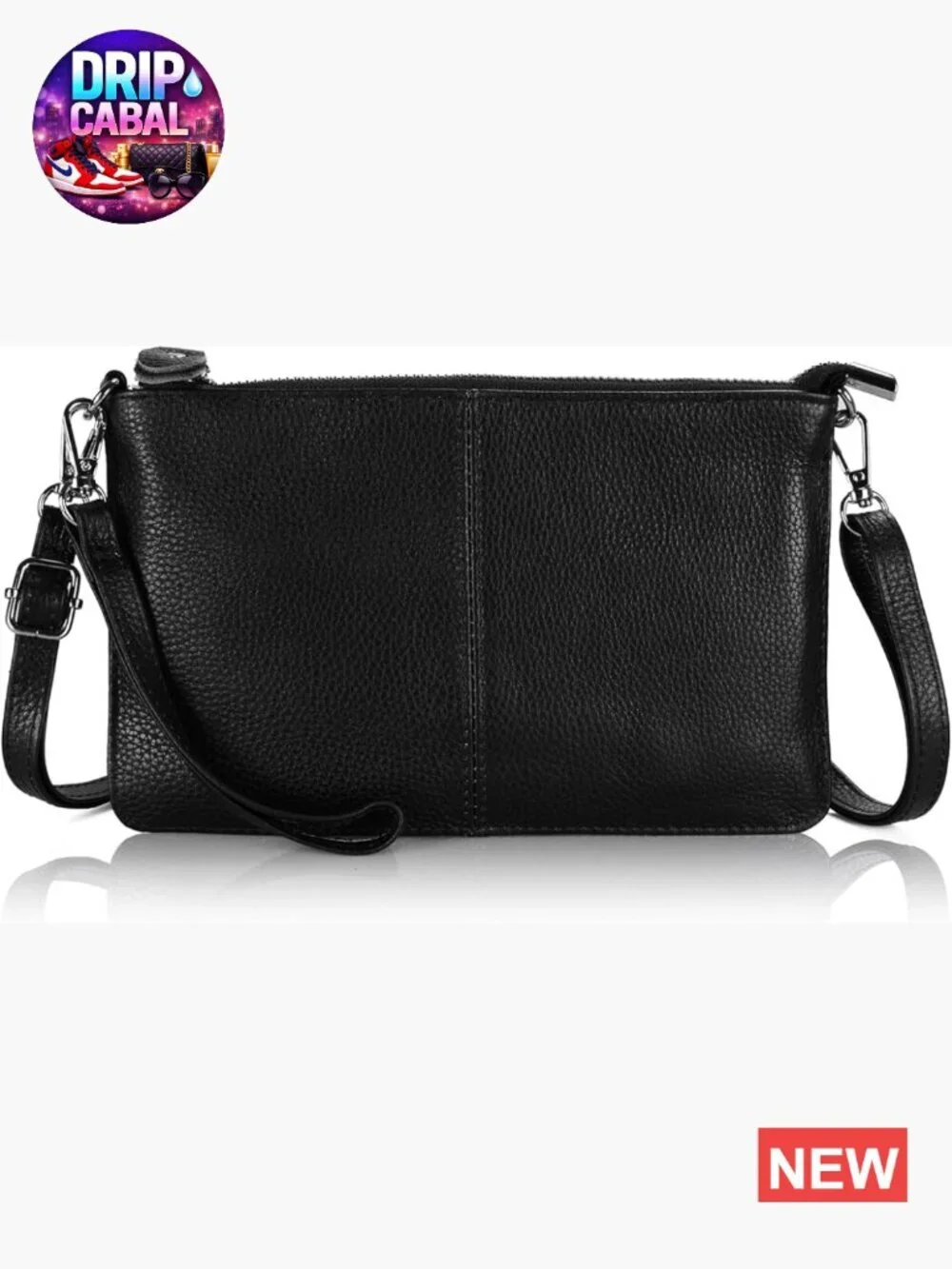 Genuine Leather Wristlet Crossbody Bag with RFID Blocking